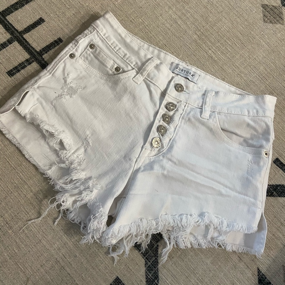 Just USA shorts. White